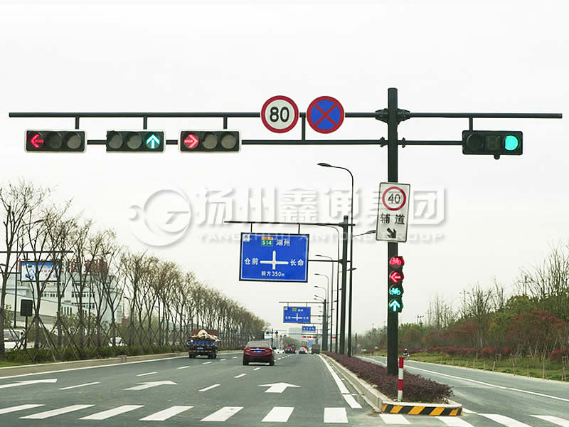 XHDG-056，F(xiàn)型雙臂信號(hào)燈桿，杭州信號(hào)燈桿